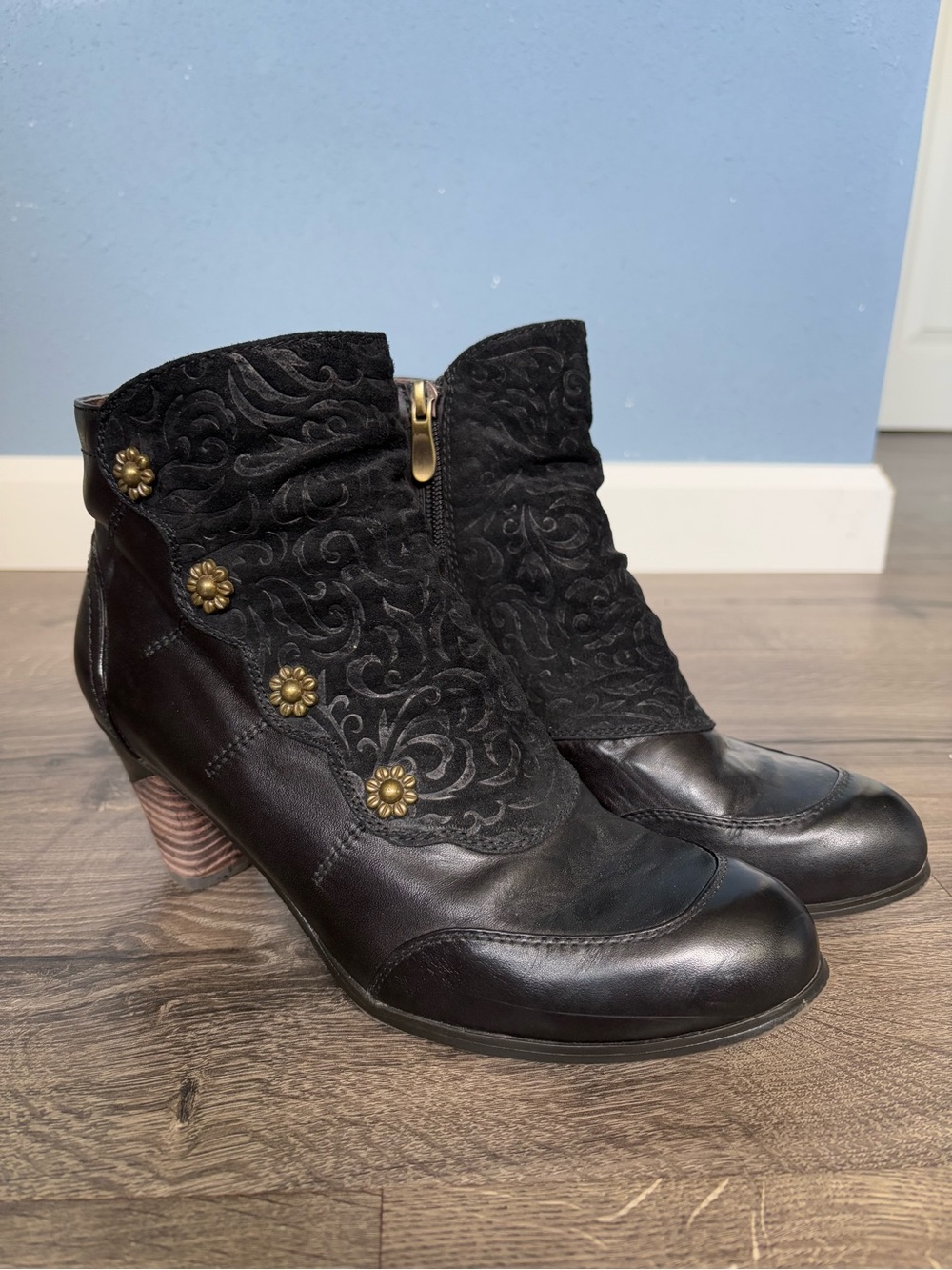 L'Artiste by Spring Step Belgard Black Leather Boots Size 41 / US 10